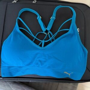 PUMA Womens Women's Seamless Sports Bra im blue teal M
